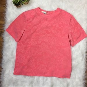 Vintage Worthington Rose Shirt Floral L Blouse EUC